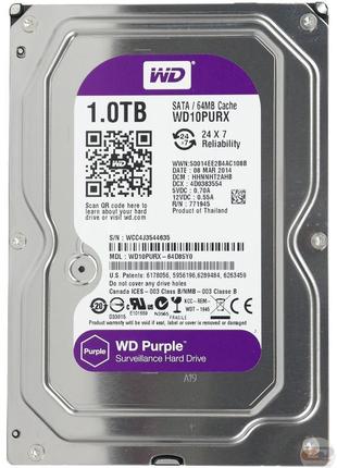 Жорсткий диск 3.5" wd10purx, 1 тб, sata 6 гб/с, intellipower, ...