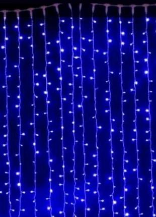 Led гірлянда водоспад новорічна блакитна 240 led лампочок 8 ре...5 фото