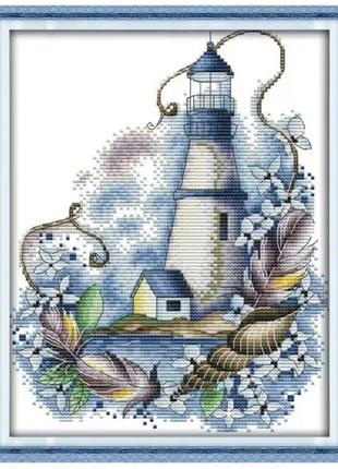 Набір для вишивання маяк 1 за нанесеною схемою,канва 14ст, розмір 17х23 набір для рукоділля
