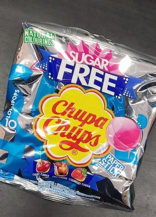 Льодяники chupa chups без цукру, sugar free 10штук 110g