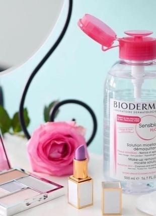 Bioderma sensibio h2o, міцелярна вода, чутлива шкіра, з дозато...