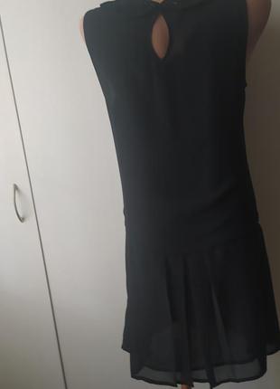 Летнее маленькое черное  шифоновое платье4 фото