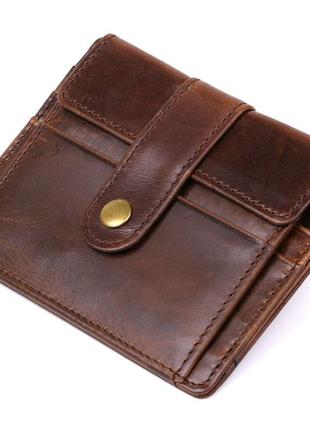 Шкіряний чоловічий гаманець vintage 20485 коричневий