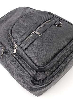 Місткий жіночий рюкзак vintage 18717 чорний3 фото