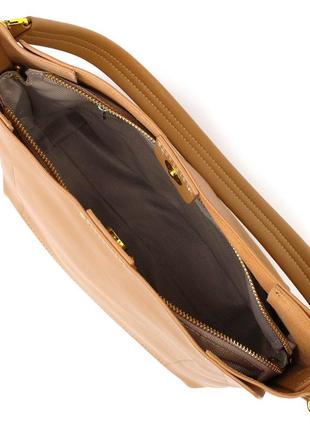 Жіноча ділова сумка з натуральної шкіри 22110 vintage пісочна5 фото