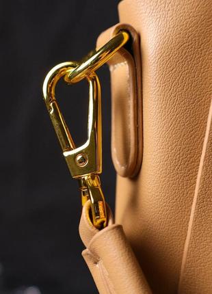 Жіноча ділова сумка з натуральної шкіри 22110 vintage пісочна10 фото