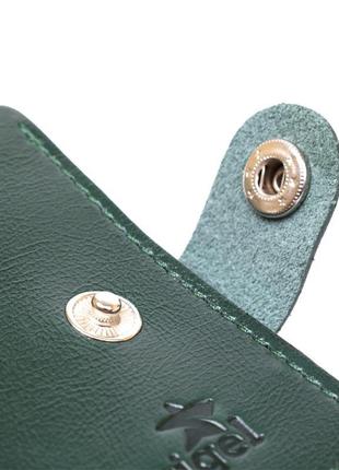 Невелике модне шкіряне портмоне shvigel 16441 зелений3 фото