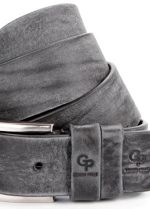 Ремінь чоловічий grande pelle джинсовий сірий (00863)