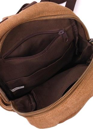 Місткий текстильний рюкзак у стилі мілітарі vintage 22180 кори...4 фото
