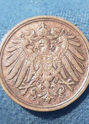 Монета германия 1 пфенниг, 1914 года, отметка монетного двора: "a" - берлин4 фото