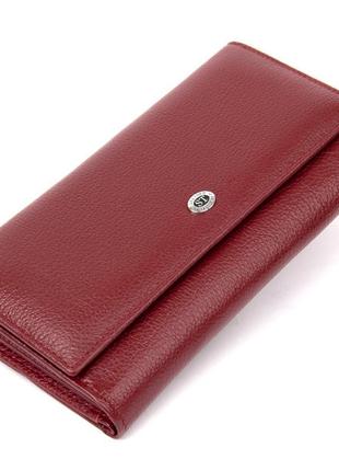 Сучасний гаманець для жінок st leather 19392 темно-червоний