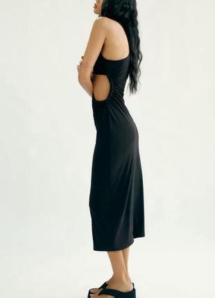 Довга трикотажна сукня з вирізом від zara l л розмір2 фото