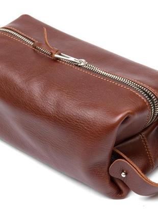 Шкіряна чоловіча сумочка grande pelle 11418 коричневий2 фото