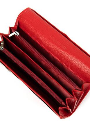 Класичний жіночий гаманець st leather 19376 червоний5 фото