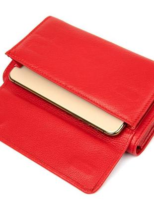 Класичний жіночий гаманець st leather 19376 червоний6 фото