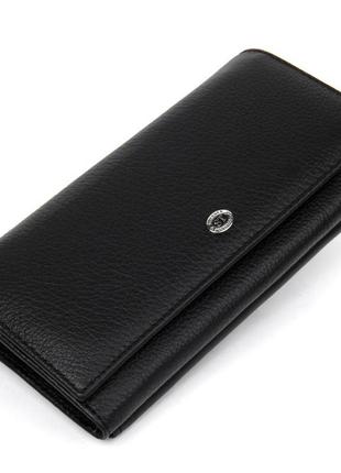 Добротний жіночий гаманець st leather 19375 чорний