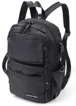 Міський чоловічий текстильний рюкзак vintage 20574 чорний
