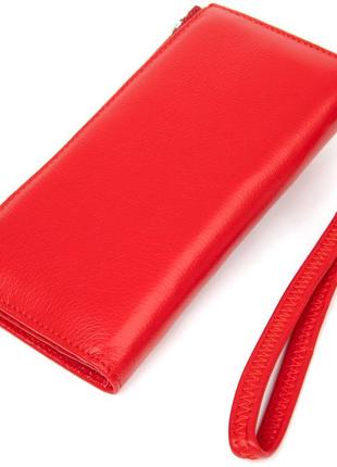 Яскравий жіночий гаманець-клатч st leather 19374 червоний2 фото
