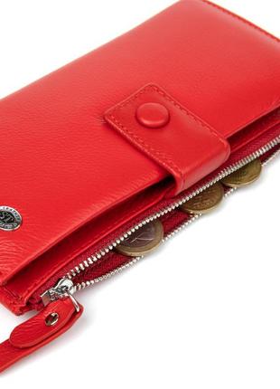 Яскравий жіночий гаманець-клатч st leather 19374 червоний4 фото