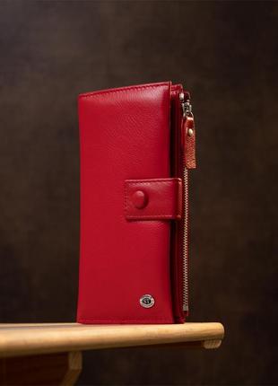 Яскравий жіночий гаманець-клатч st leather 19374 червоний5 фото