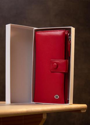 Яскравий жіночий гаманець-клатч st leather 19374 червоний8 фото