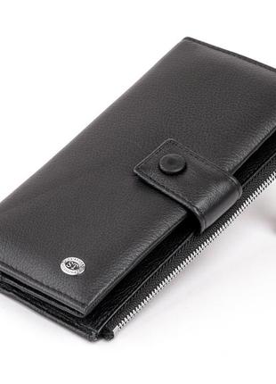Оригінальний шкіряний жіночий гаманець на хлястике з кнопкою s...2 фото
