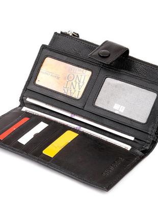 Оригінальний шкіряний жіночий гаманець на хлястике з кнопкою s...5 фото
