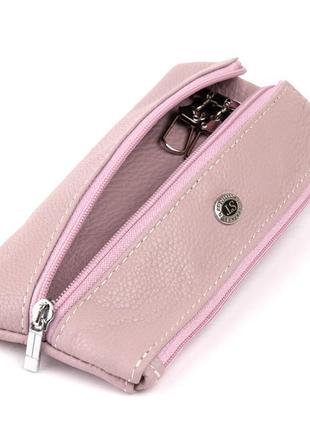 Ключниця-гаманець з кишенькою унісекс st leather 19350 лілова5 фото
