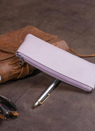 Ключниця-гаманець з кишенькою унісекс st leather 19350 лілова7 фото