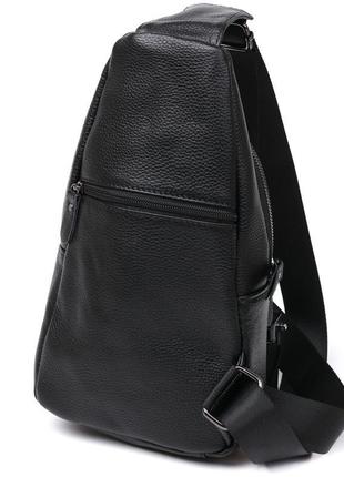 Модна шкіряна чоловіча сумка через плече vintage 20673 чорний2 фото