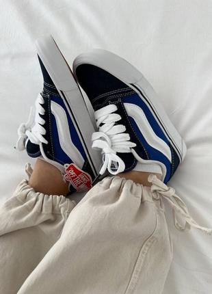 Женские кроссовки vans knu old skool navy blue6 фото