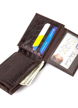 Модний гаманець для чоловіків із натуральної шкіри з тисненням...4 фото