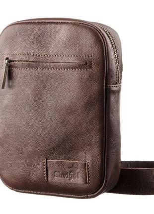Чоловіча шкіряна сумка shvigel 19103 коричневий, коричневий