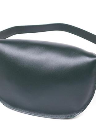 Шкіряна жіноча сумка на пояс shvigel 16390 зелений2 фото