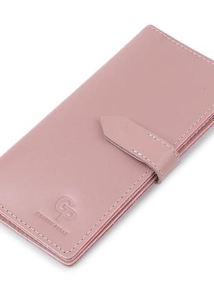 Шкіряне жіноче матове портмоне grande pelle 11545 рожевий