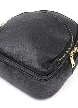 Рюкзак жіночий шкіряний vintage 20690 чорний3 фото