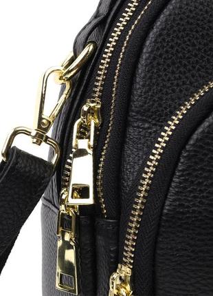 Рюкзак жіночий шкіряний vintage 20690 чорний4 фото