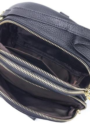 Рюкзак жіночий шкіряний vintage 20690 чорний5 фото