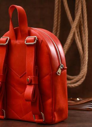 Вінтажний компактний жіночий рюкзак shvigel 16312 червоний8 фото