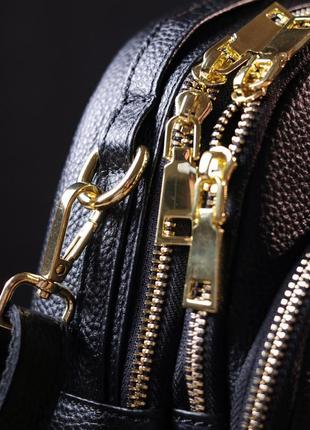 Рюкзак жіночий шкіряний vintage 20690 чорний10 фото