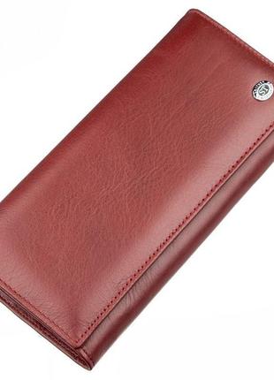 Місткий жіночий гаманець st leather 18877 темно-червоний, темн...