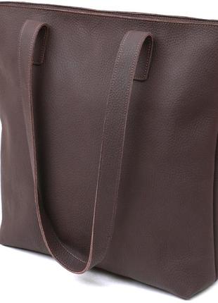 Шкіряна матова жіноча сумка shvigel 16363 коричневий