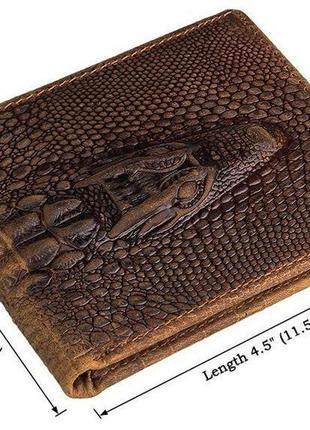 Гаманець чоловічий vintage 14380 фактура шкіри під крокодила к...2 фото
