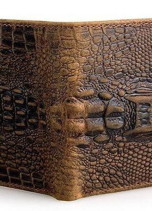 Гаманець чоловічий vintage 14380 фактура шкіри під крокодила к...5 фото