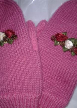 Вязанные варежки ручной работы
