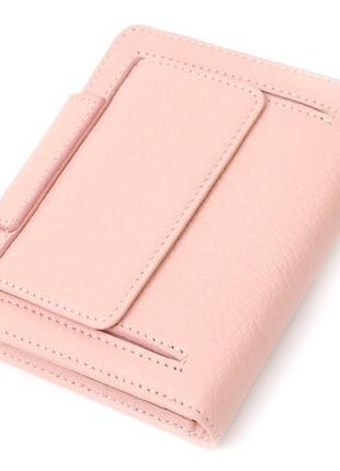 Практичний жіночий гаманець ніжного кольору з натуральної шкір...2 фото