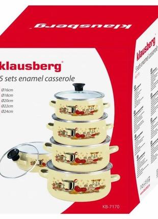 Набір емальованих каструль 10 предметів klausberg - kb-7170 (р...9 фото