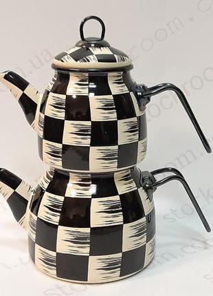 Чайник емальований подвійний oms 10810 black