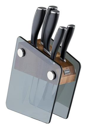 Набір кухонних ножів vinzer crystal на підставці (89113)