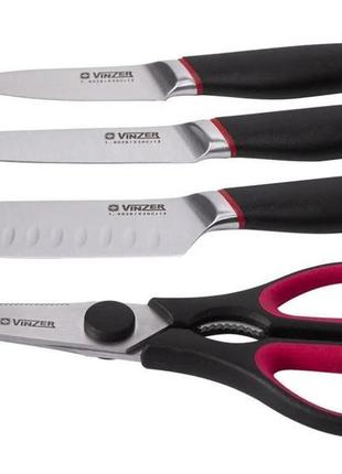 Набір ножів із ножицями 4 предмети vinzer asahi 50128